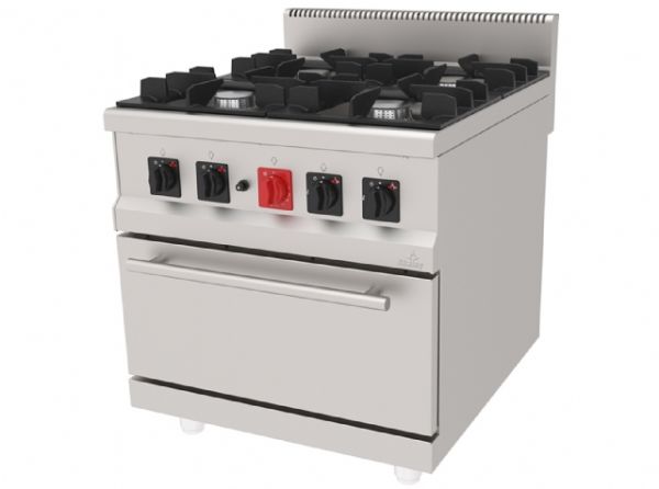 AGK-890 - Gazlı Kuzine, Dört Gözlü - Fırınlı