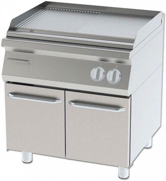 KEYID-8090 - Elektrikli Pleyt Izgara, 1/2 Düz - 1/2 Nervürlü Yüzeyli - Set Tipi
