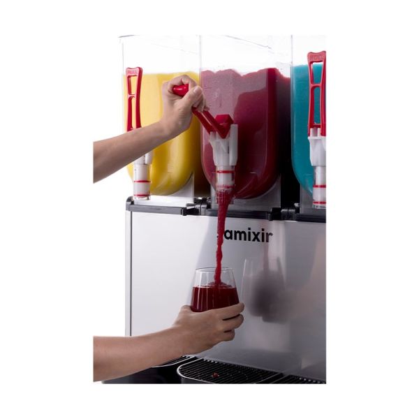 SLUSH Triple Model - Karlama / Buzlu İçecek Dispenseri, Sarı Renk, 12 + 12 + 12 Lt