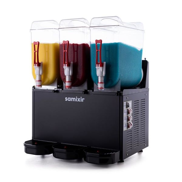 SLUSH Triple Model - Karlama / Buzlu İçecek Dispenseri, Siyah Renk, 12 + 12 + 12 Lt