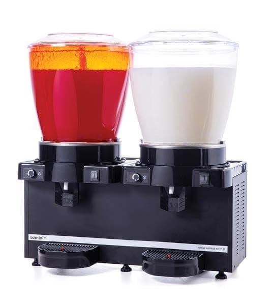 Panoramik 22 Twin Model - Kombinasyon Soğuk İçecek Dispenseri, Siyah Renk, 22 Lt Fıskiyeli + 22 Lt Karıştırıcılı