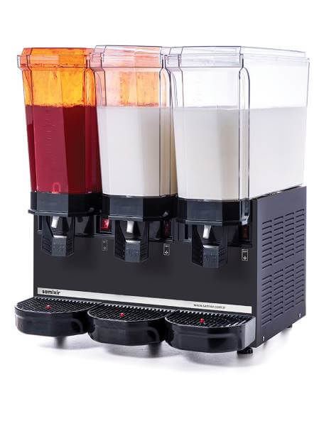 Klasik Triple Model - Kombinasyon Soğuk İçecek Dispenseri, Siyah Renk, 20 Lt Fıskiyeli+  20 Lt Karıştırıcılı + 20 Lt Karıştırıcılı